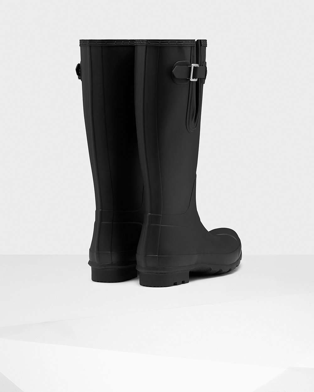 Men Hunter Original Side Adjustable | Tall Rain Boots Black | NZ-15943-KMGA